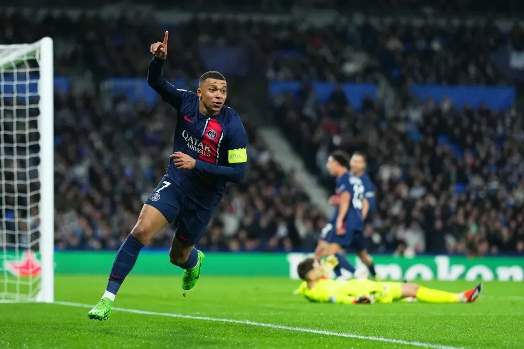 Kylian Mbappé reaccionó al título de Champions League del PSG pese a su polémica salida. Foto: Getty Images.