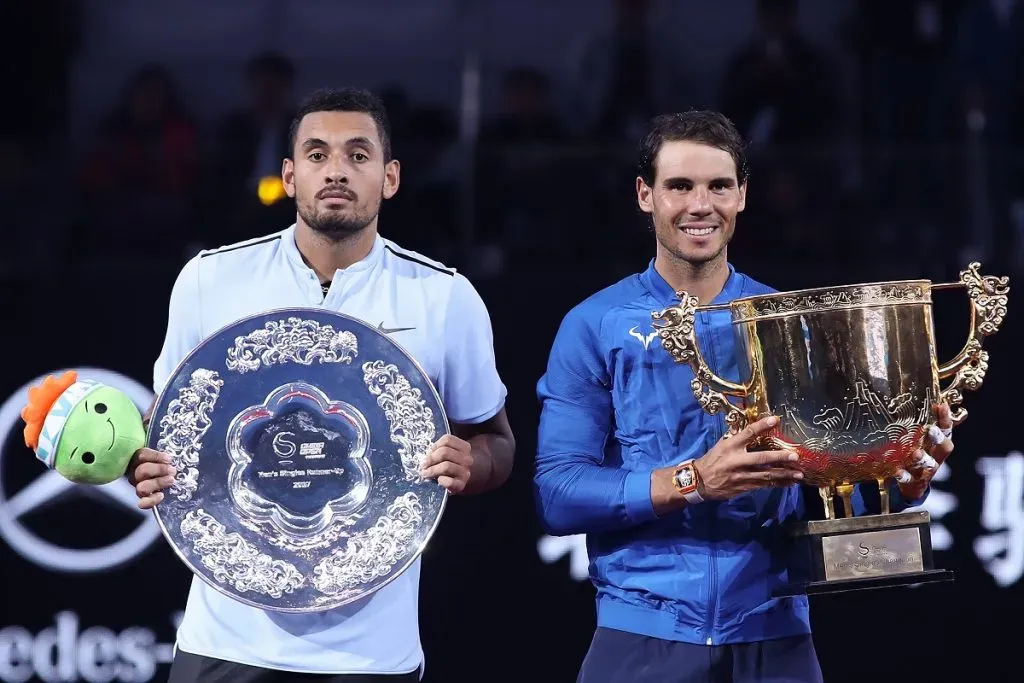 Nick Kyrgios y Rafael Nadal tras la final del China Open 2017 (Getty Images).
