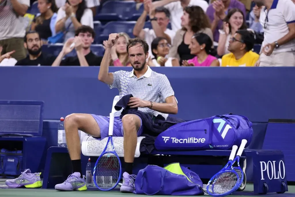 Daniil Medvedev enojado en el US Open (Getty Images).