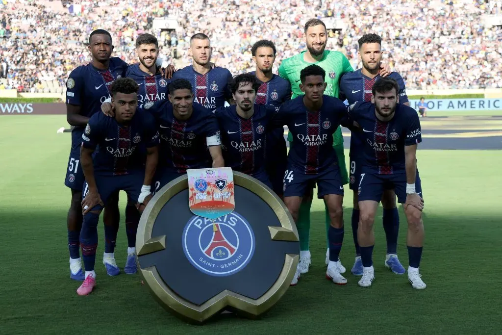 O 11 inicial do PSG para o jogo. Foto: Harry How/Getty Images.