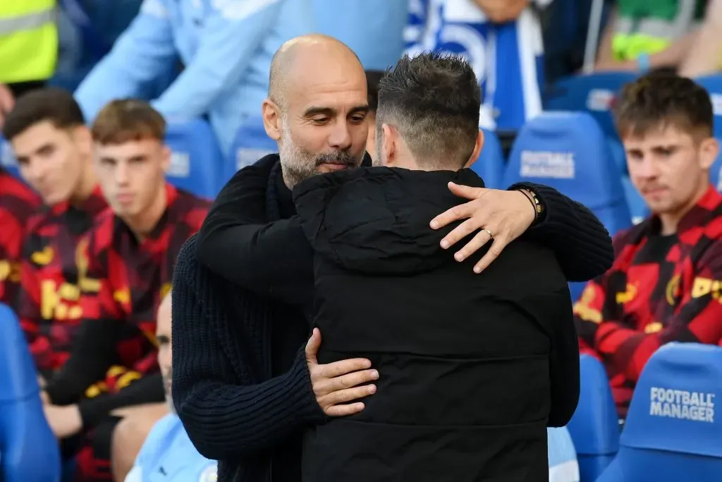 Guardiola e Roberto de Zerbi (Photo by Mike Hewitt/Getty Images)