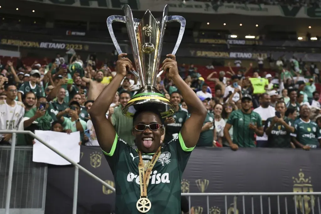 Endrick campeão no Palmeiras. Foto: Buda Mendes/Getty Images