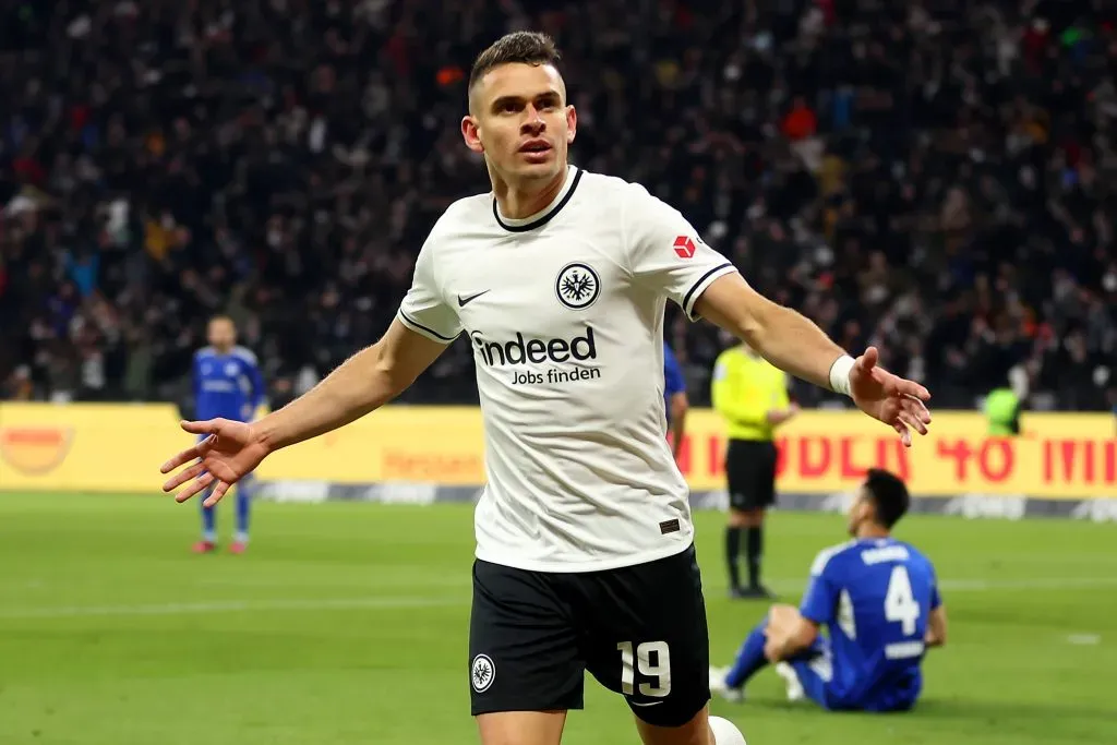 Rafael Borré nos tempos de Frankfurt (Photo by Alex Grimm/Getty Images)