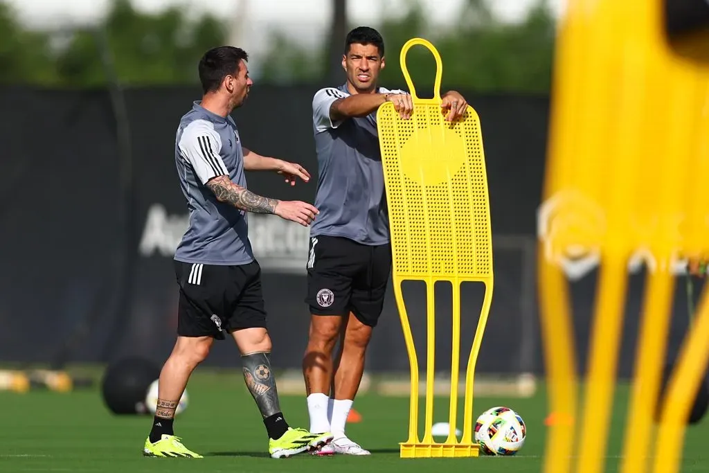 Messi junto com Suárez no Inter Miami. Foto: Megan Briggs/Getty Images