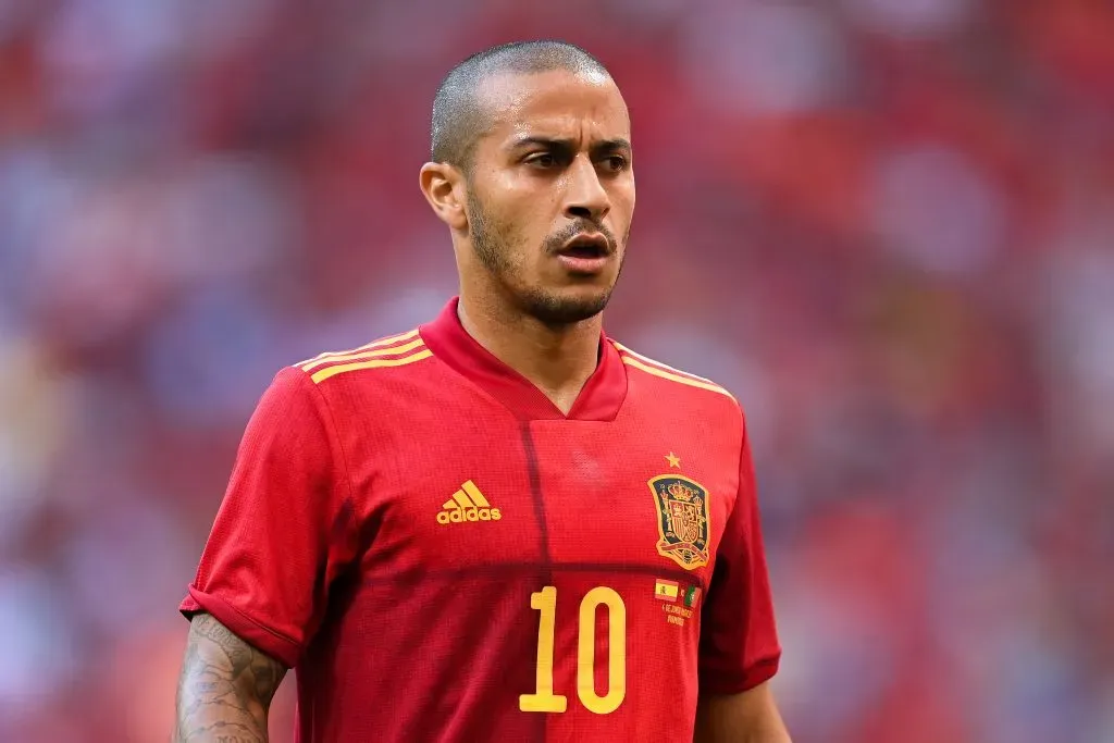 Thiago em ação pela Espanha (Photo by David Ramos/Getty Images)