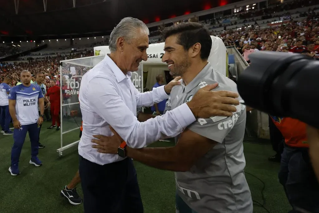 Português ao ladod e Tite, do Flamengo (Photo by Wagner Meier/Getty Images)