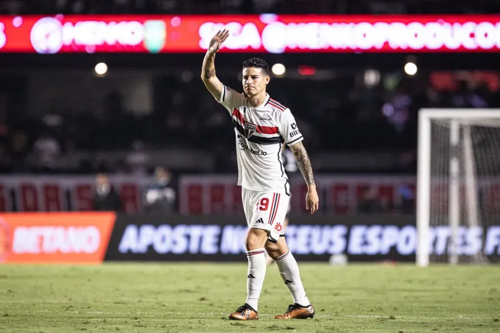 James Rodríguez em ação no São Paulo. Foto: Abner Dourado/AGIF