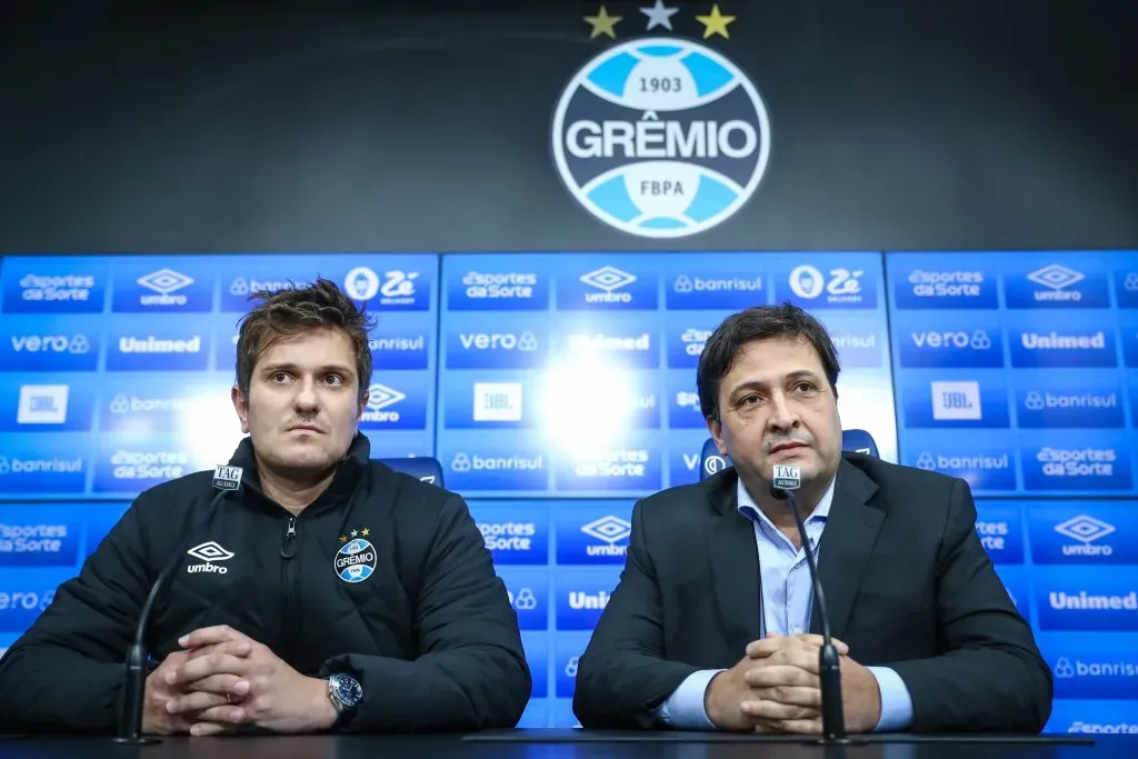 Brum e Guerra: diretoria procura reforços para o Grêmio (Foto: Lucas Uebel/Grêmio/Divulgação)