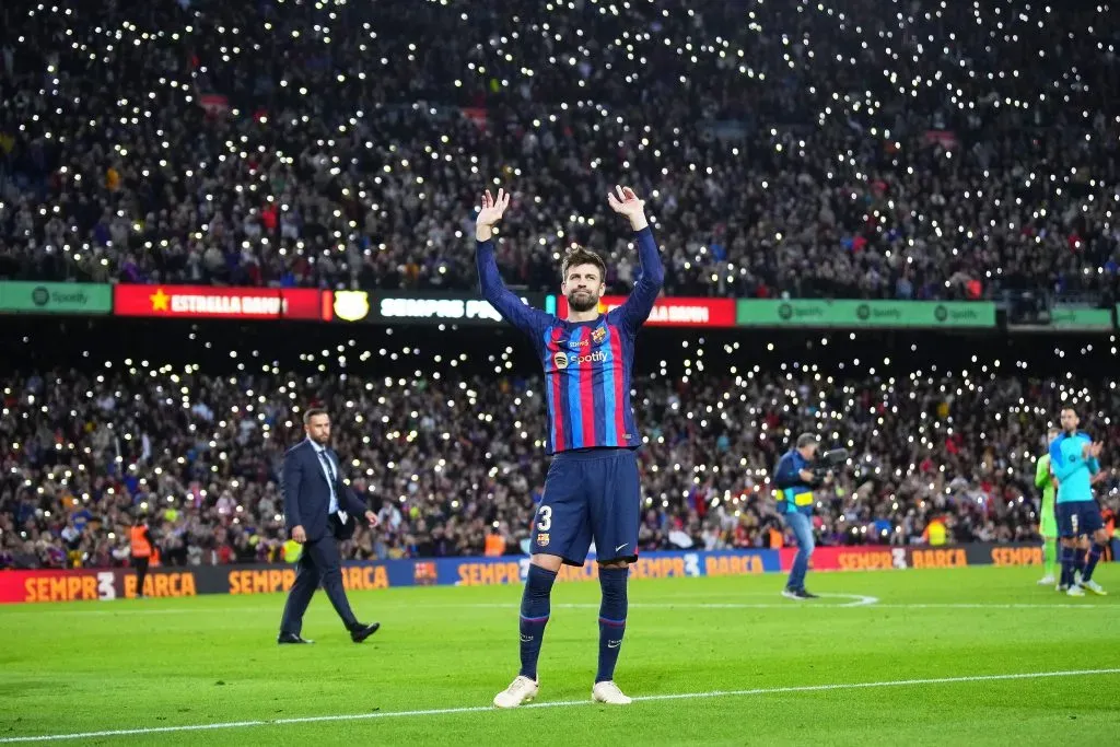 Gerard Pique of FC Barcelona . (Photo by Alex Caparros/Getty Images)