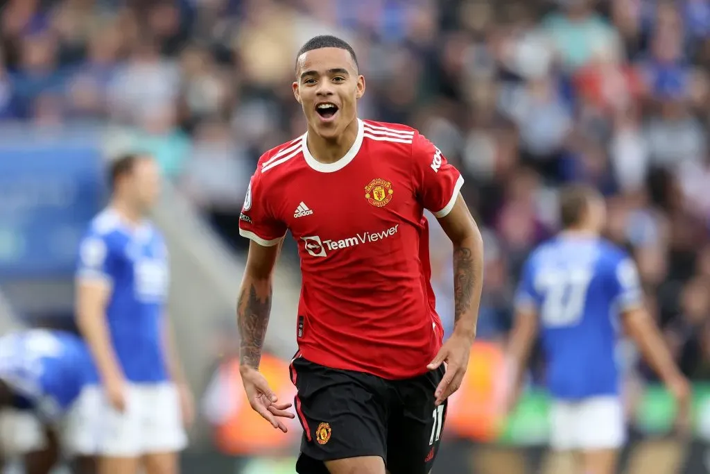 Mason Greenwood em ação pelo Manchester United  (Photo by Alex Pantling/Getty Images)