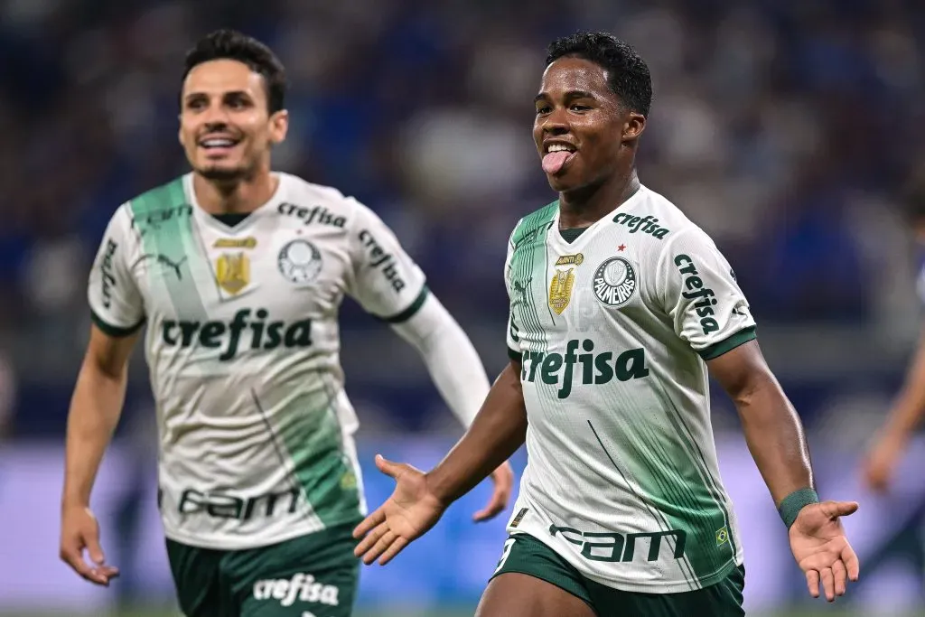 Veiga, Endrick no Palmeiras. Foro: Pedro Vilela/Getty Images