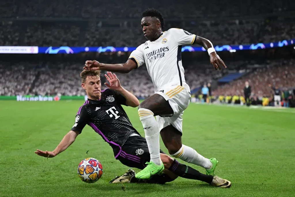 O brasileiro Vinícius Júnior tem cinco gols e cinco assistências nesta Champions. (Photo by David Ramos/Getty Images)