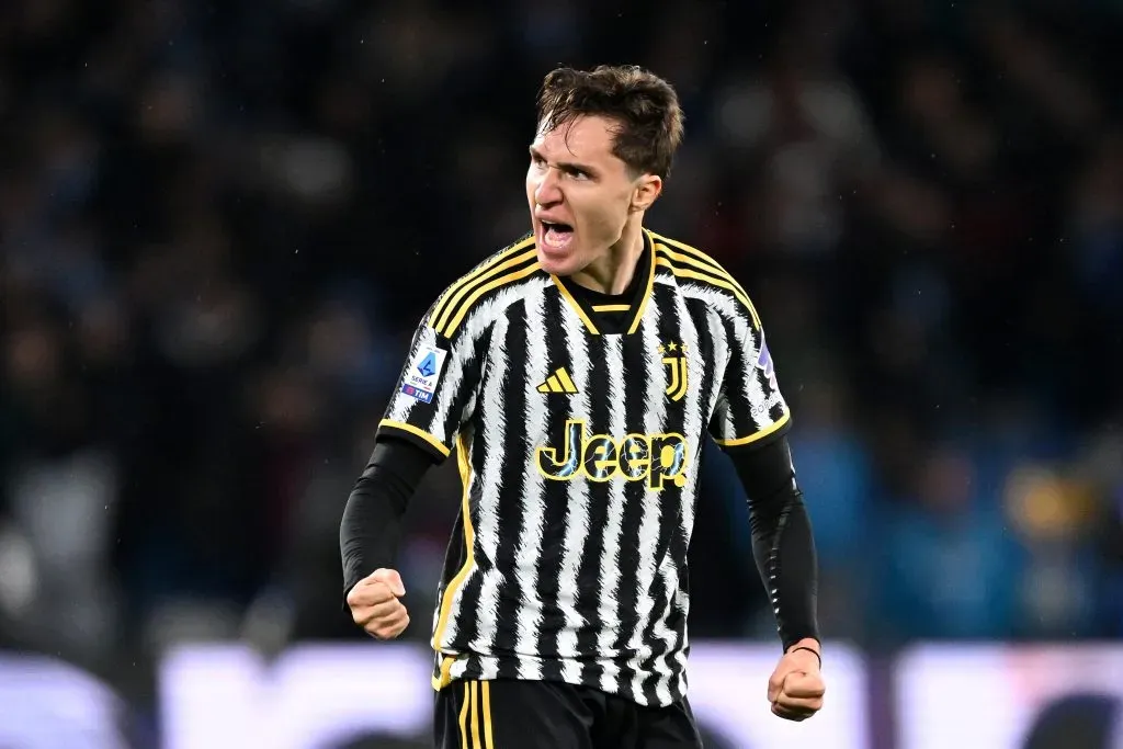 Federico Chiesa celebrando gol pela Juventus. (Photo by Francesco Pecoraro/Getty Images)