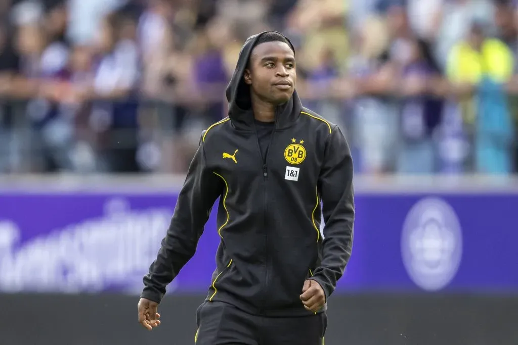 Youssoufa Moukoko em ação com a camisa do Borussia Dortmund. Copyright: xDavidxInderliedx