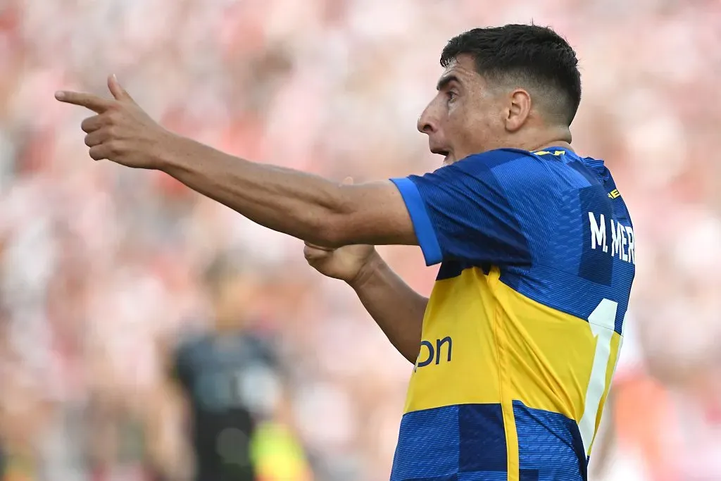 Miguel Merentiel celebrando gol pelo Boca Juniors. (Photo by Luciano Bisbal/Getty Images)