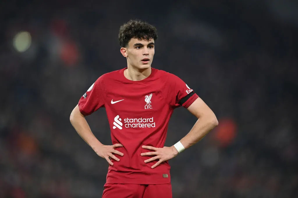 Stefan Bajcetic pelo Liverpool. (Photo by Michael Regan/Getty Images)