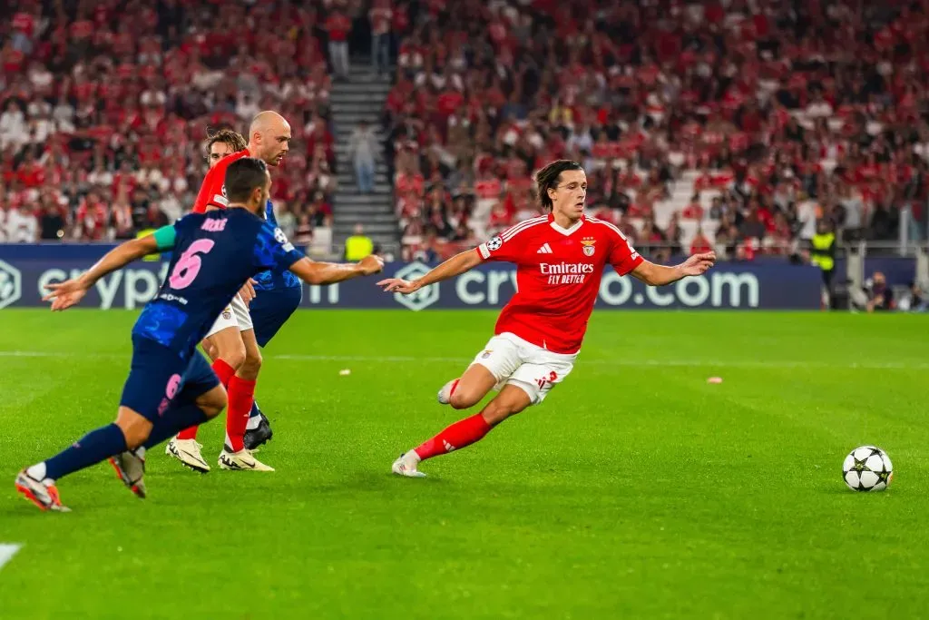 Álvaro Carreras em partida pelo Benfica contra o Atlético de Madrid. Foto: Imago