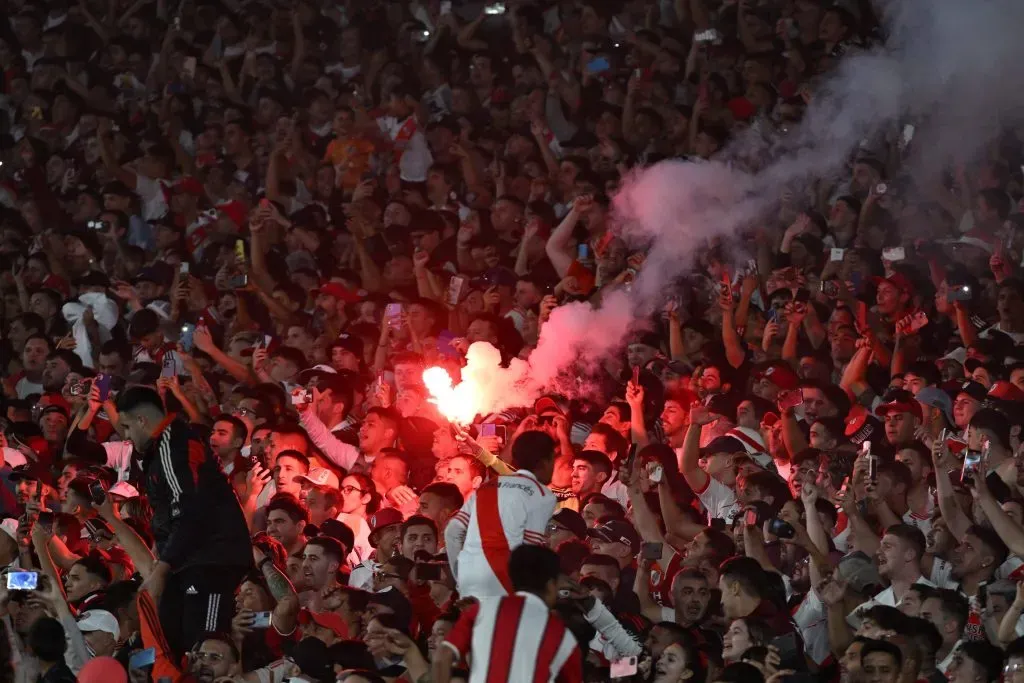 Torcida do River Plante no Monumental de Núnez. Foto: IMAGO / Pressinphoto.