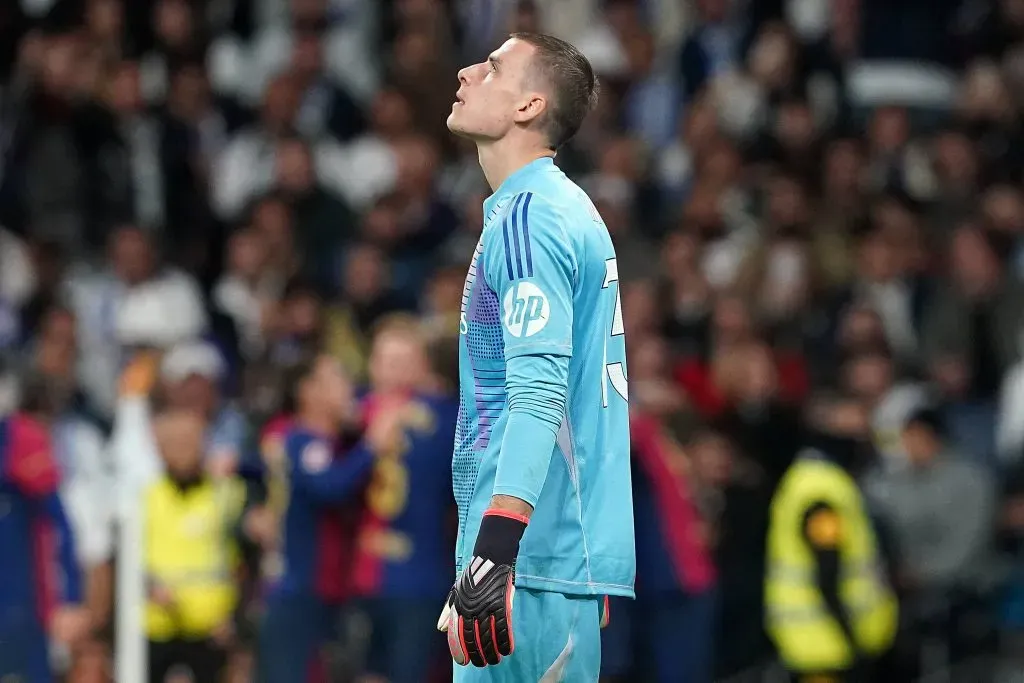 Lunin sofreu quatro gols em Real Madrid x Barcelona. Foto: IMAGO/AlterPhotos.