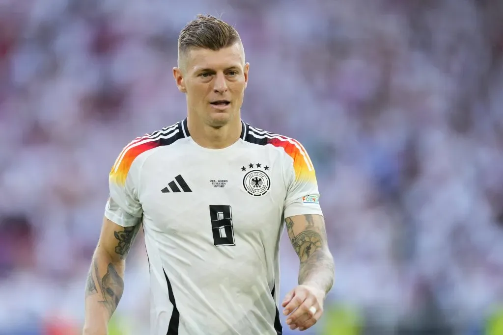 Toni Kroos em ação pela Alemanha na Eurocopa 2024. Foto: IMAGO / Nurphoto.