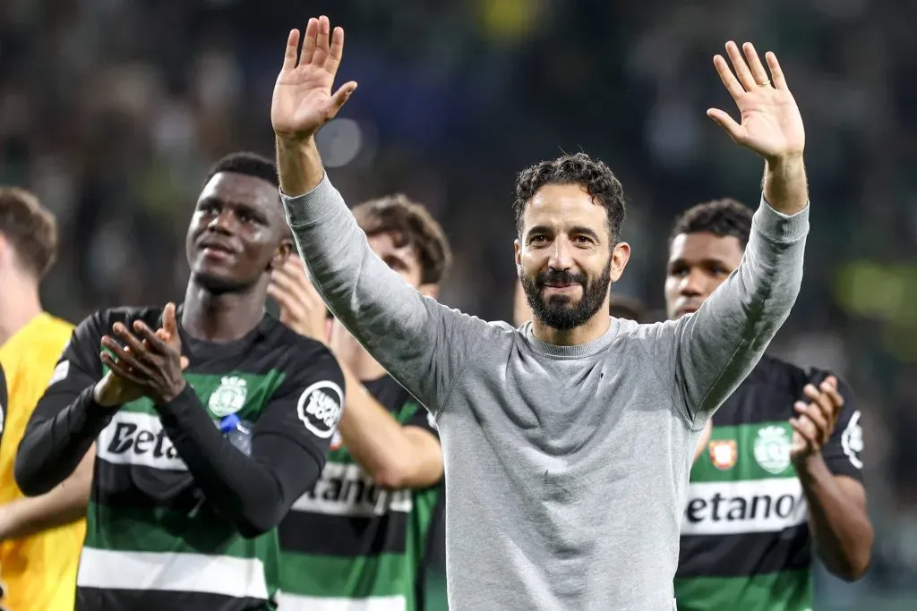 Ruben Amorim na despedida do Sporting, na goleada contra o City, pela Champions League. Foto: IMAGO / Sports Press Photo.