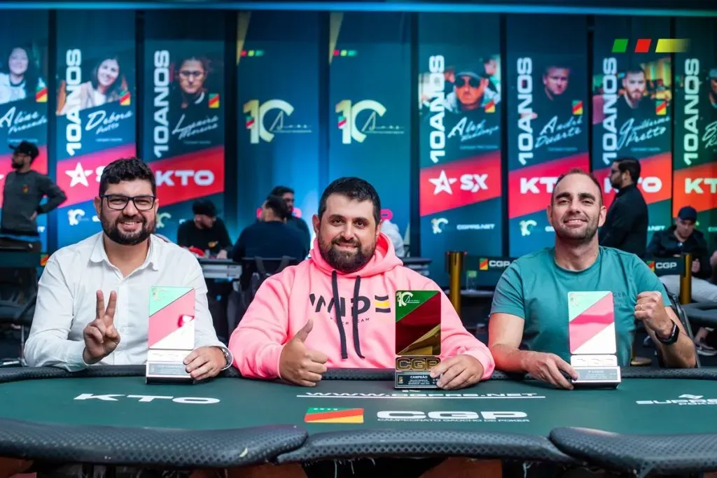 Pódio do High Roller Finale do CGP Gramado