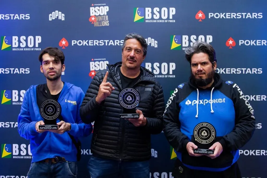 Pódio do Mixed PLO Hi/Lo do BSOP Winter Millions