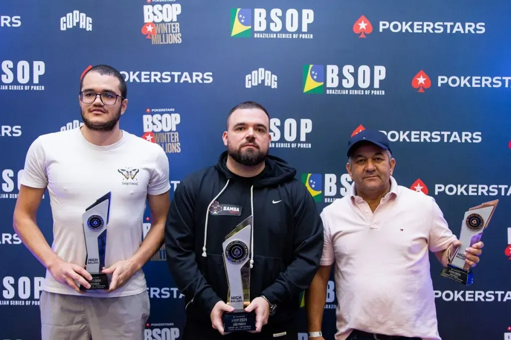 Pódio do 1-Day High Roller do BSOP Winter Millions