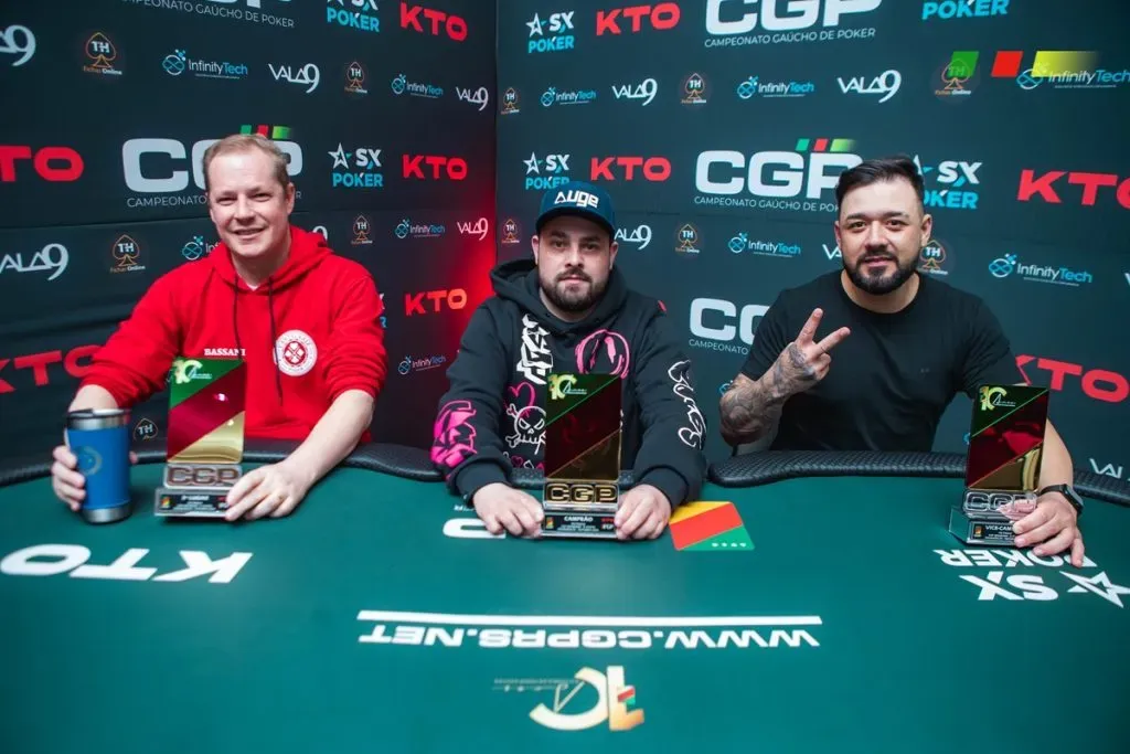 Pódio do High Roller Finale do CGP Gramado