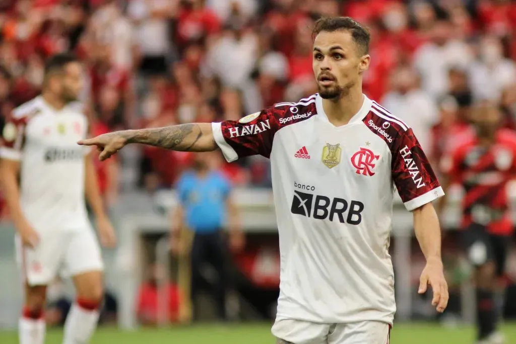 PR – Curitiba – 02/11/2021 – BRASILEIRO A 2021, ATHLETICO PR X FLAMENGO – Michael jogador do Flamengo durante partida contra o Athletico-PR no estadio Arena da Baixada pelo campeonato Brasileiro A 2021. Foto: Joao Vitor Rezende Borba/AGIF