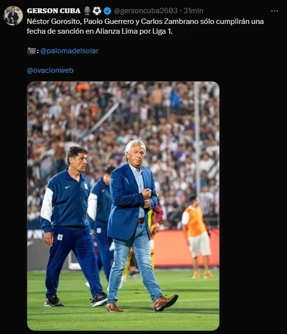 Sanciones en Alianza Lima (Foto: X).