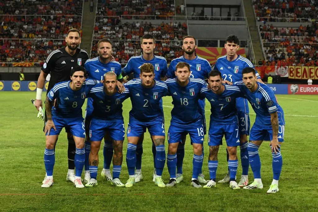 Los once titulares de Italia vs. Macedonia. Getty Images.