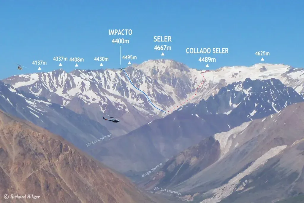 Vertiente argentina del cerro Seler desde el volcán Sosneado | Foto: Richard Hikzer