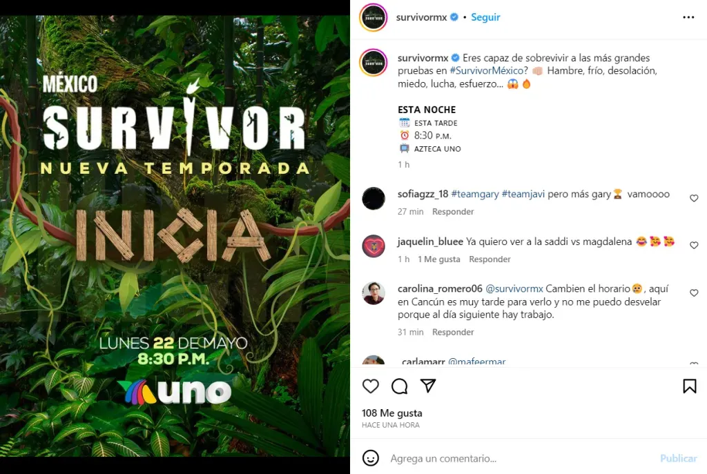 Survivor México apenas está por iniciar, pero los sitios de spoilers ya empezaron a filtrar los primeros conflictos de la competencia. Imagen: @survivormx.