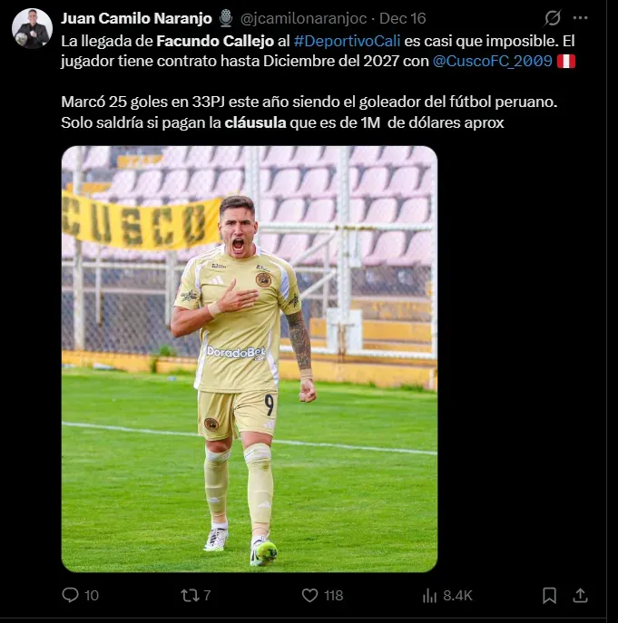 Fuente: @jcamilonaranjoc