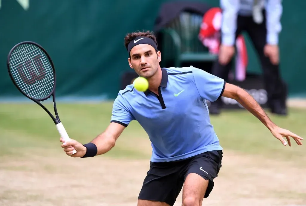 Roger Federer en acción.