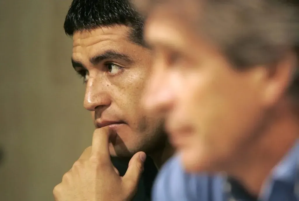 Juan Román Riquelme y Manuel Pellegrini en su paso por Villarreal (Getty Images)