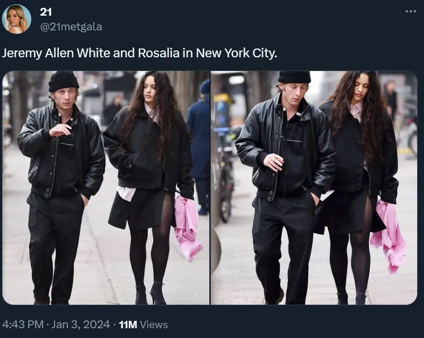 Jeremy Allen White and Rosalía in New York City