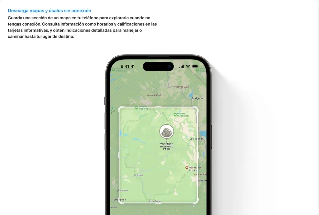 Apple Maps sin internet