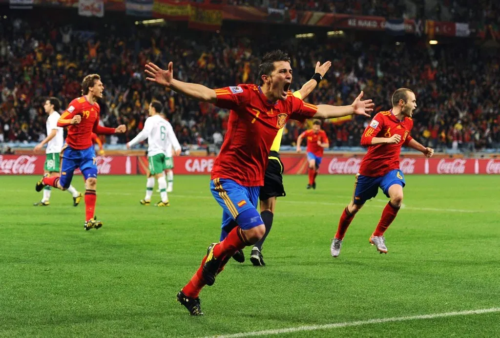 David Villa foi campeão do mundo com a Seleção da Espanha em 2010.  (Photo by Jasper Juinen/Getty Images)