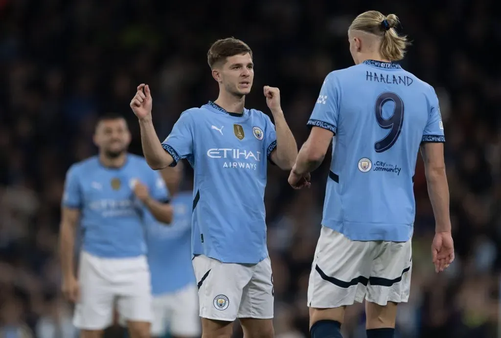 McAtee e Haaland pelo Manchester City. foto: IMAGO / Visionhaus