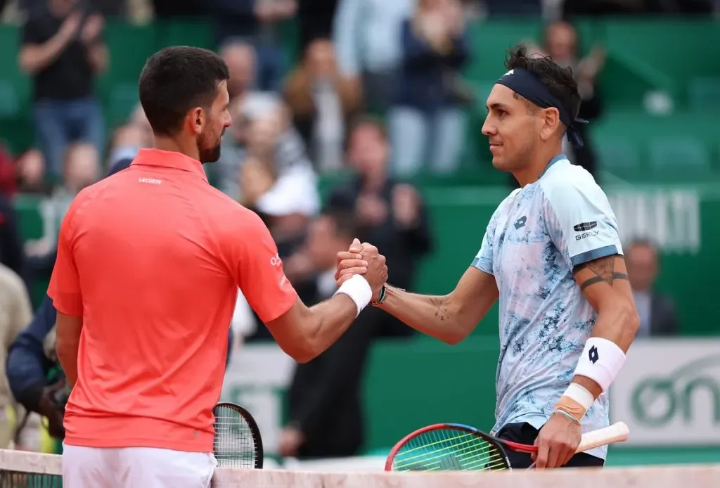Novak Djokovic y Alejandro Tabilo en el Masters de Montecarlo 2025 (Getty Images).