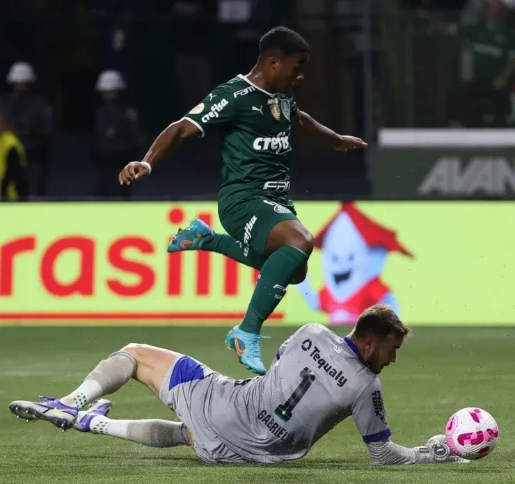 Endrick foi um dos destaques do duelo entre Palmeiras e Coritiba. Foto: César Greco/ Palmeiras