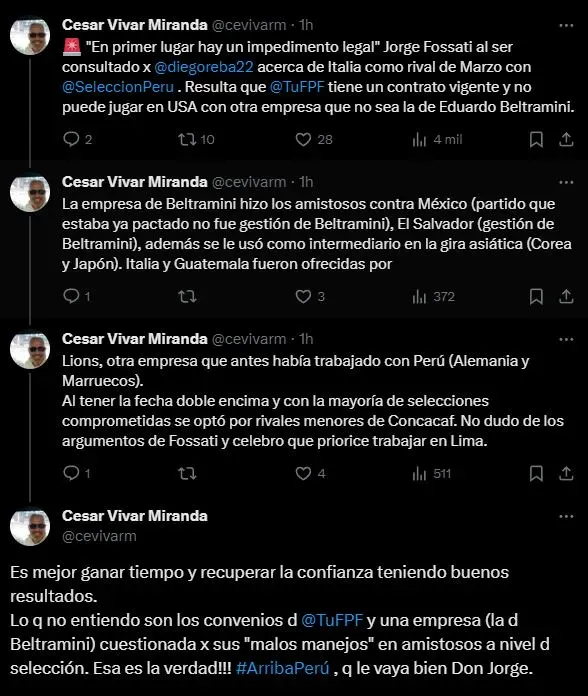 El motivo de la anulación del Perú vs. Italia. (Foto: Twitter).