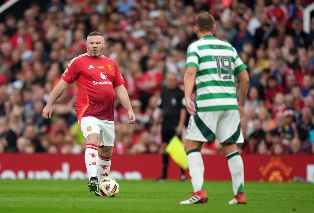 Wayne Rooney durante el amistoso a beneficio entre leyendas de Manchester United y Celtic (IMAGO)