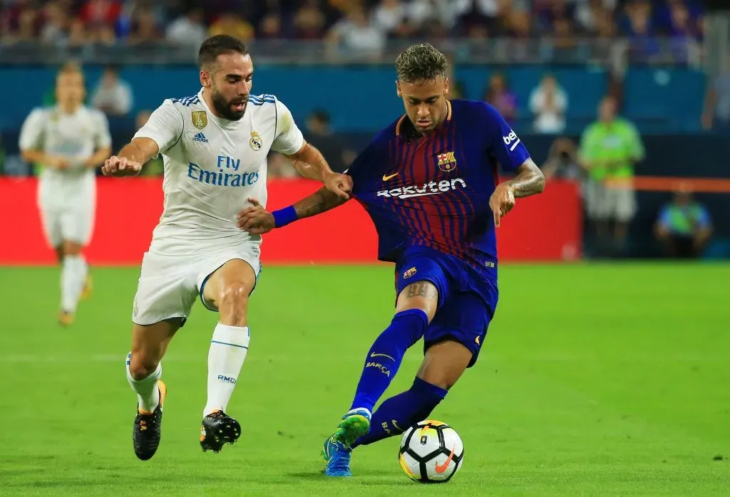 Neymar en uno de los clásicos vs. Real Madrid. Getty Images.