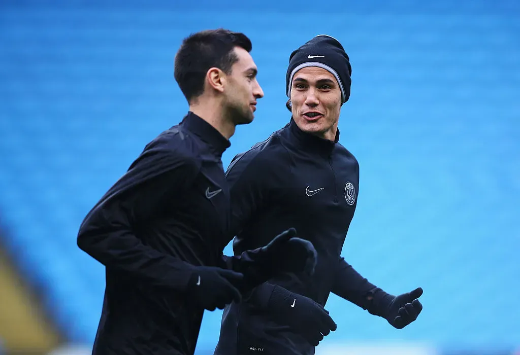 Cavani y Pastore, juntos en PSG. ¿Se reencontrarán en Boca? (Getty)