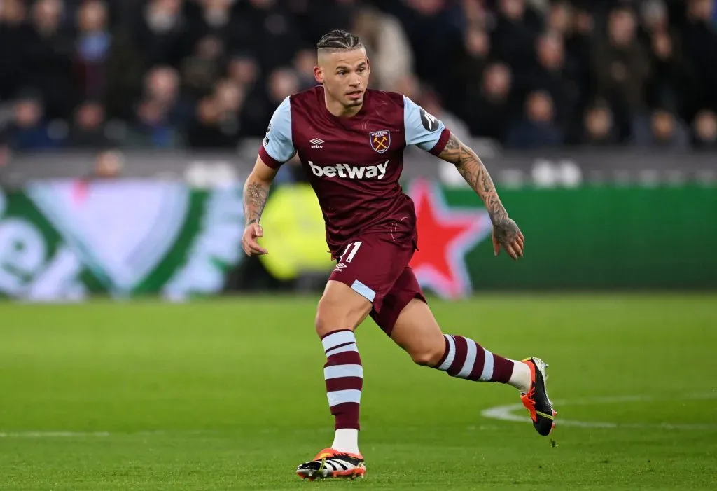 Kalvin Phillips em ação pelo West Ham na última temporada. (Photo by Mike Hewitt/Getty Images)