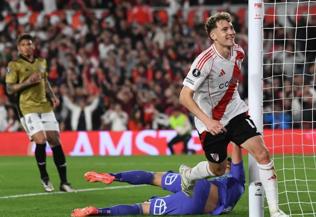 Facundo Colidio anotó el gol del triunfo de River Plate ante Colo Colo. Foto: Photosport.