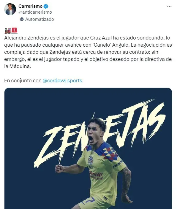 El delantero que quiere Martín Anselmi: Cruz Azul quiere fichar a Alejandro Zendejas (X)